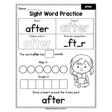 Load image into Gallery viewer, Sight Words Practice Worksheets - Heart Words - SOR Aligned - Set 5