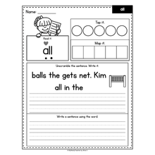 Load image into Gallery viewer, Sight Words Practice Worksheets - Heart Words - SOR Aligned - Set 6