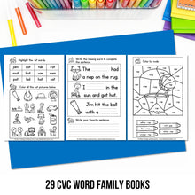 Load image into Gallery viewer, Buy3Get1 FREE B15 - CVC Word Worksheets, Phonics Books, Short Vowels Task Cards