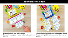 Load image into Gallery viewer, Word Problems - 1st Grade Math Task Cards, Centers, Games - CCSS Aligned