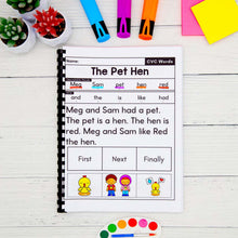 Load image into Gallery viewer, 50 CVC Words Decodable Read &amp; Sequence Phonics Passages - Science of Reading Aligned
