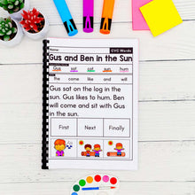 Load image into Gallery viewer, 50 CVC Words Decodable Read &amp; Sequence Phonics Passages - Science of Reading Aligned