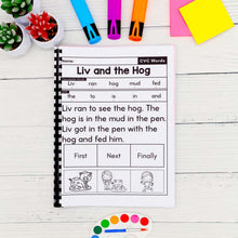Load image into Gallery viewer, 50 CVC Words Decodable Read &amp; Sequence Phonics Passages - Science of Reading Aligned