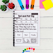 Load image into Gallery viewer, 50 CVC Words Decodable Read &amp; Sequence Phonics Passages - Science of Reading Aligned