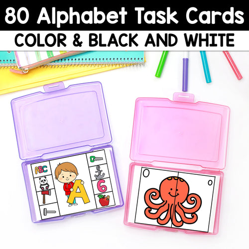FREE 80 Alphabet Task Cards Centers Mega Bundle