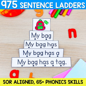 Simple Sentence Ladder 975 Decodable Sentence Ladders MEGA BUNDLE – My Nerdy Teacher