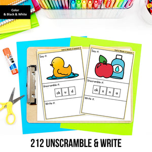 Buy3Get1 FREE B12 - Beginning Sounds, Digraphs and Blends, Roll and Read, Write the Room