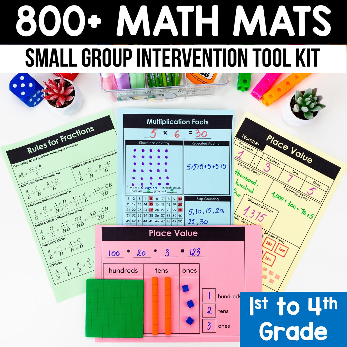 800+ Math Mats and Graphic Organizers MEGA BUNDLE - 1st to 4th Grade ...