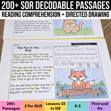 Load image into Gallery viewer, 200+ SOR Reading Comprehension Passages + Directed Drawing | Phonics K-3
