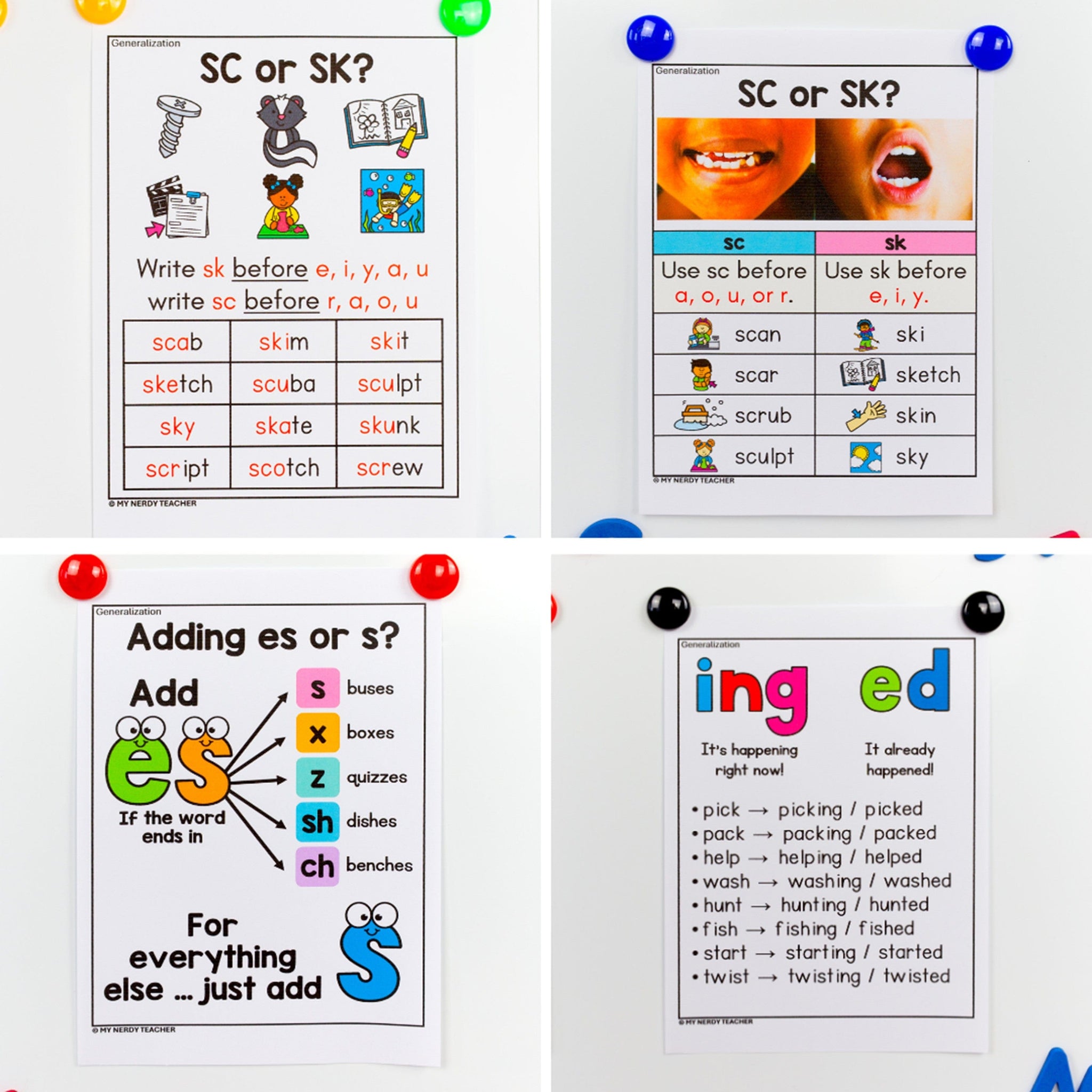 Mini phonics rule poster version for student notebooks and desk reference
