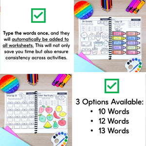 Editable Spelling Activities & Word Work For Any Word List BUNDLE