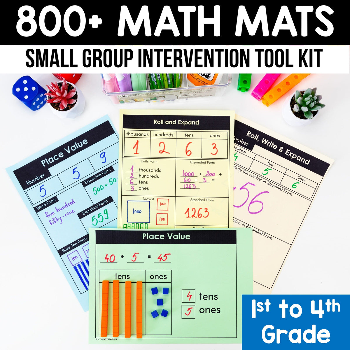 Work Mat For Math 800+ Math Mats and Graphic Organizers MEGA BUNDLE - 1st to 4th Grade ...