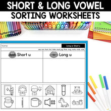 Load image into Gallery viewer, FREE Short vs Long Vowels Worksheets