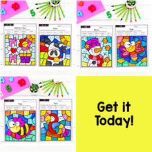 Load image into Gallery viewer, 587 Color by Number Worksheets - Division - YEAR-LONG BUNDLE