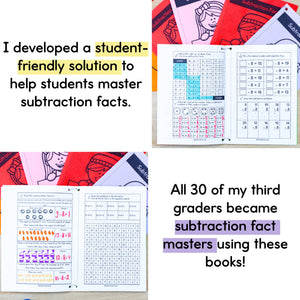 Subtraction Facts Mini Books MEGA BUNDLE Numbers 0 to 12