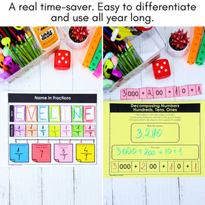 615 3rd 4th 5th Grade Math Mats and Graphic Organizers  (Included in 800+ Math Mats MEGA BUNDLE)