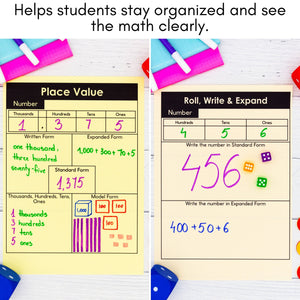 615 3rd 4th 5th Grade Math Mats and Graphic Organizers  (Included in 800+ Math Mats MEGA BUNDLE)