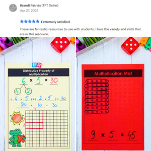 615 3rd 4th 5th Grade Math Mats and Graphic Organizers  (Included in 800+ Math Mats MEGA BUNDLE)