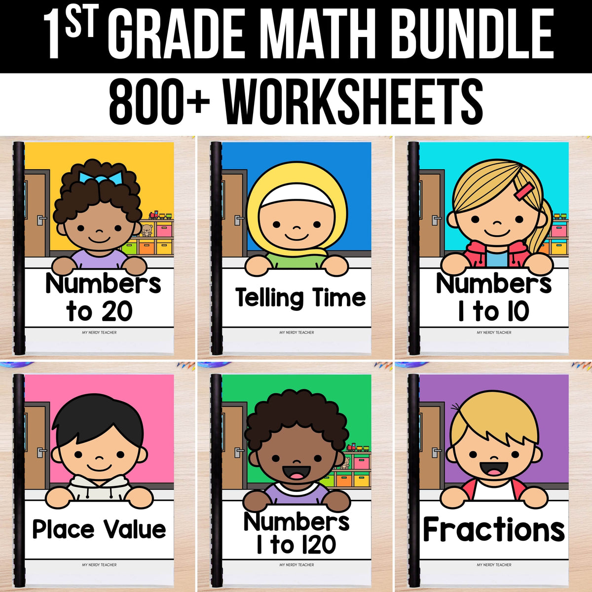 Math First Garde 1st Grade Math Worksheets MEGA BUNDLE – My Nerdy Teacher