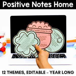 Positive Notes Home - YEAR-LONG Bundle - Editable