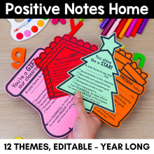 Load image into Gallery viewer, Positive Notes Home - YEAR-LONG Bundle - Editable