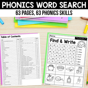 63 Phonics Word Search Worksheets