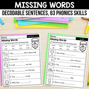 Missing Words in Decodable Sentences