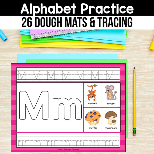 Alphabet Practice - Fine Motor Skills, Dough Mats & Tracing