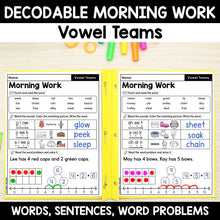 Load image into Gallery viewer, Morning Work - Decodable Words, Sentences and Word Problems to 10