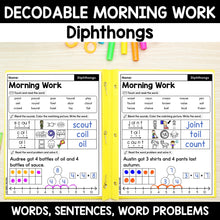 Load image into Gallery viewer, Morning Work - Decodable Words, Sentences and Word Problems to 10