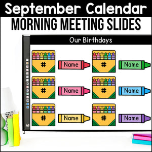 Digital Calendar - Morning Meeting Slides - YEAR LONG GROWING BUNDLE - Google Slides & PowerPoint