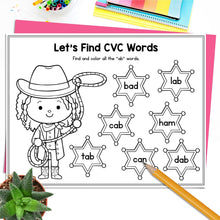 Load image into Gallery viewer, Buy3Get1 FREE B15 - CVC Word Worksheets, Phonics Books, Short Vowels Task Cards