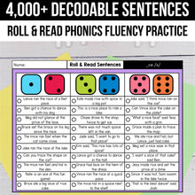 Load image into Gallery viewer, 4,000+ Decodable Sentences | Roll &amp; Read Phonics Fluency Practice