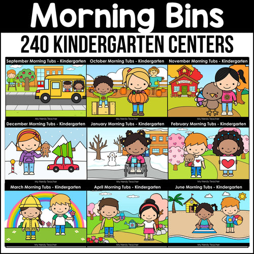 Kindergarten Morning Bins - YEAR LONG - GROWING BUNDLE