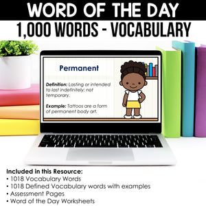 Word of the Day - 1,000+ Words, Assessments and Vocabulary Activities