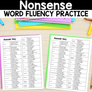 Real and Nonsense Word Fluency Practice