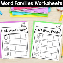 Load image into Gallery viewer, CVC Word Family Worksheets