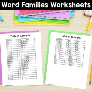 CVC Word Family Worksheets