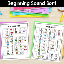 Load image into Gallery viewer, Beginning Sounds Worksheets Sorts