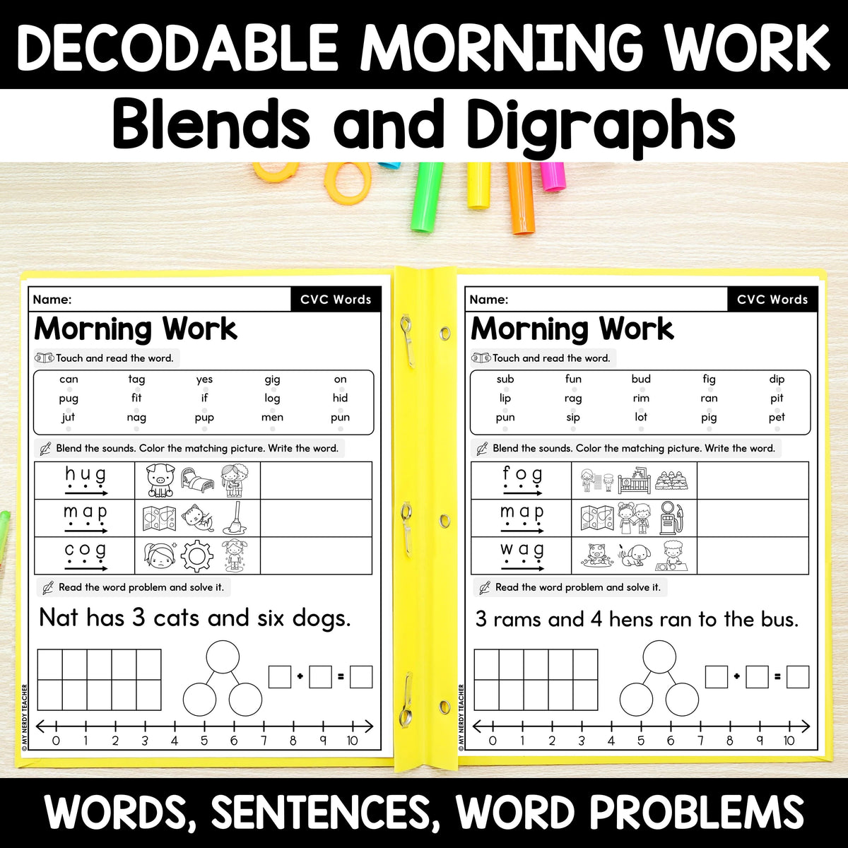 Blends & Digraphs Morning Work - Decodable Words, Sentences and Word P ...