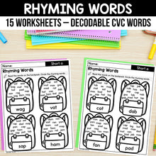 Load image into Gallery viewer, Rhyming Words Worksheets