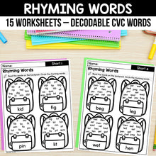 Load image into Gallery viewer, Rhyming Words Worksheets