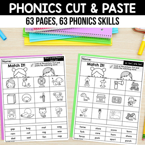 Phonics Cut and Paste Worksheets