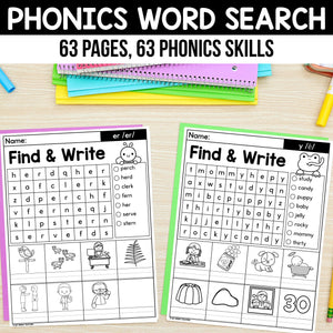 63 Phonics Word Search Worksheets