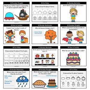 Morning Work Writing Prompts 2nd-3rd Grade YEAR LONG BUNDLE - Editable Google Slides & PowerPoint