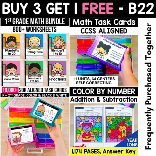 BUY 3, GET 1 FREE B22: First Grade Fluency & Math Power Pack