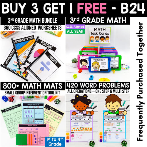 BUY 3, GET 1 FREE B24: 3rd Grade Math Mega Bundle