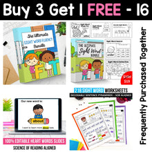 Load image into Gallery viewer, Buy3Get1 FREE B16 - Heart Words, Sight Words Practice, Coloring Sheets, Word Search