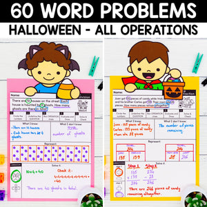 420 Editable Word Problems Year-Long Bundle - One Step & Multi Step, All Operations