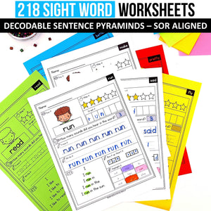 Buy3Get1 FREE B16 - Heart Words, Sight Words Practice, Coloring Sheets, Word Search